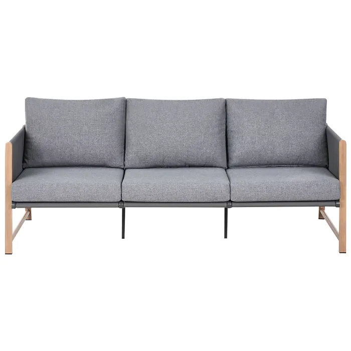 Garden Lounge Set with Table and Ottoman 5 Seater NOLA Metal Grey