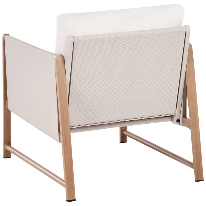 Garden Lounge Set with Table and Ottoman 5 Seater NOLA Metal Light Beige