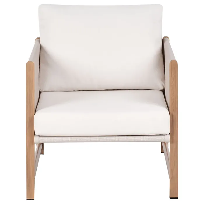 Garden Lounge Set with Table and Ottoman 5 Seater NOLA Metal Light Beige