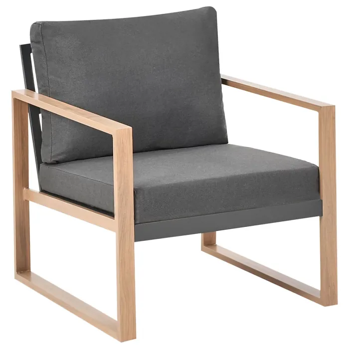 Garden Lounge Set with Table 5 Seater GELSO Metal Dark Grey