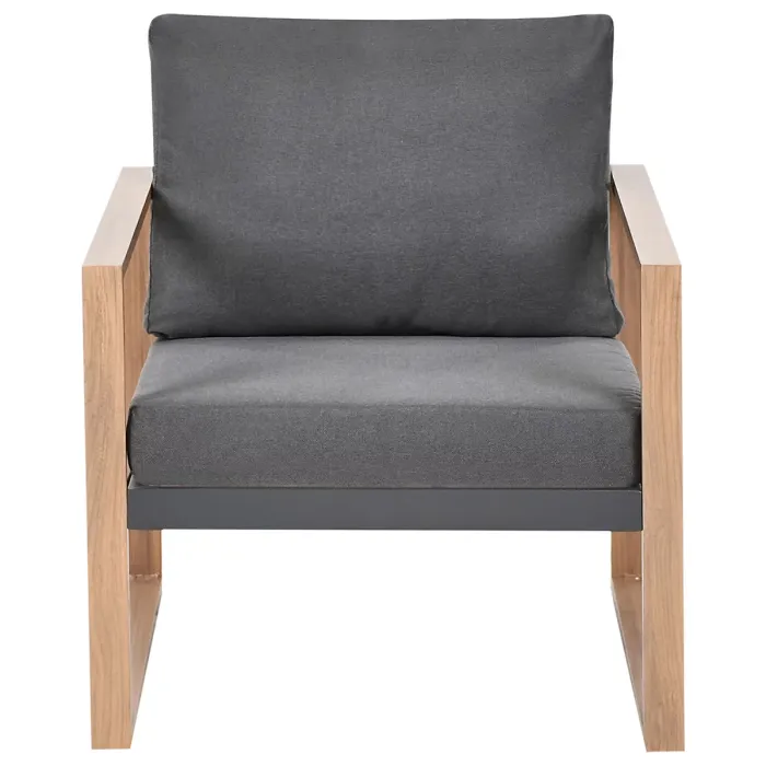 Garden Lounge Set with Table 5 Seater GELSO Metal Dark Grey