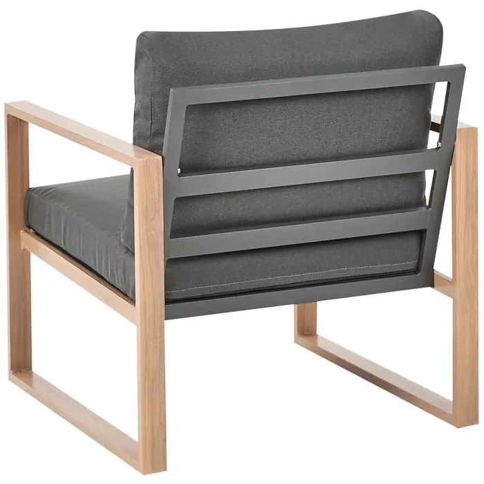 Garden Lounge Set with Table 5 Seater GELSO Metal Dark Grey