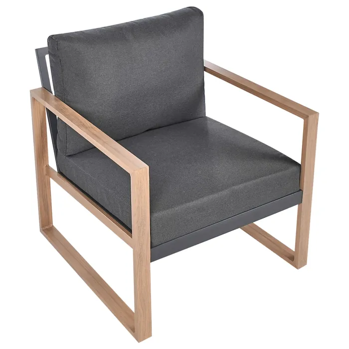 Garden Lounge Set with Table 5 Seater GELSO Metal Dark Grey