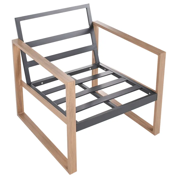 Garden Lounge Set with Table 5 Seater GELSO Metal Dark Grey