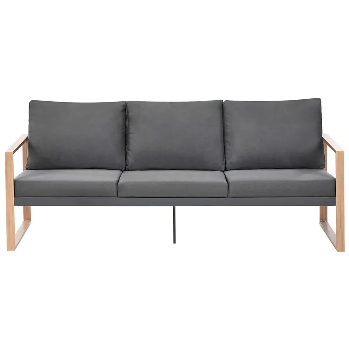 Garden Lounge Set with Table 5 Seater GELSO Metal Dark Grey