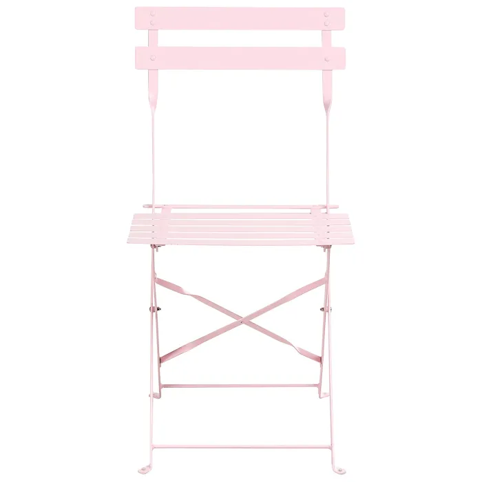 Garden Dining Set 4 Seater FIORI Folding Metal Pastel Pink