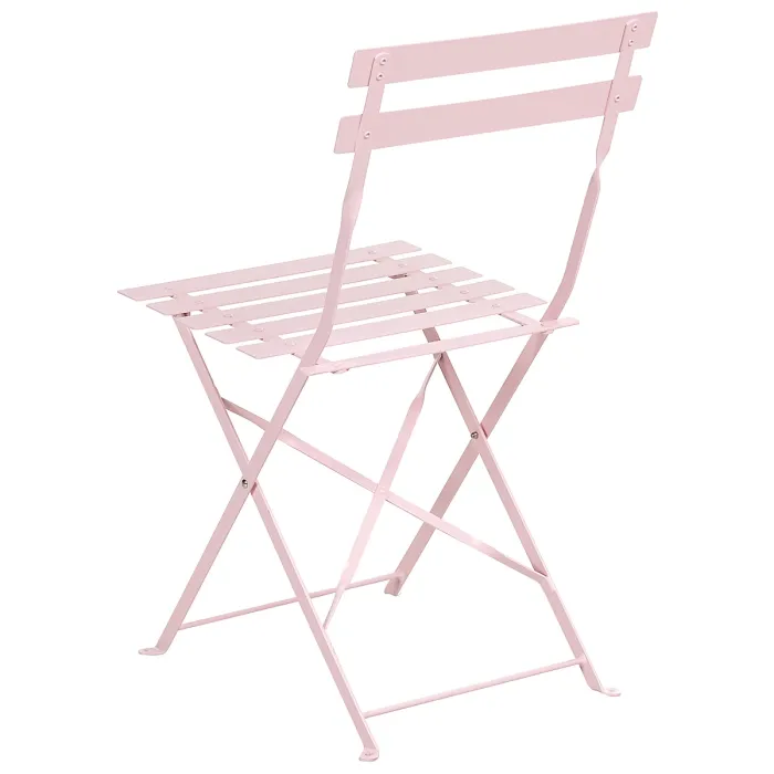 Garden Dining Set 4 Seater FIORI Folding Metal Pastel Pink
