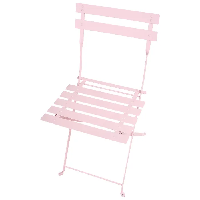 Garden Dining Set 4 Seater FIORI Folding Metal Pastel Pink