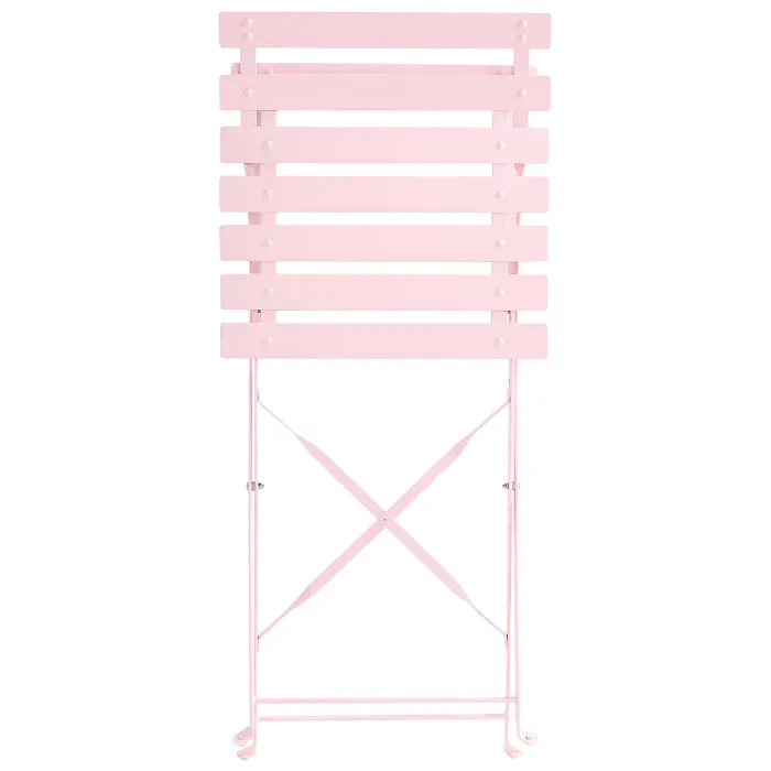 Garden Dining Set 4 Seater FIORI Folding Metal Pastel Pink