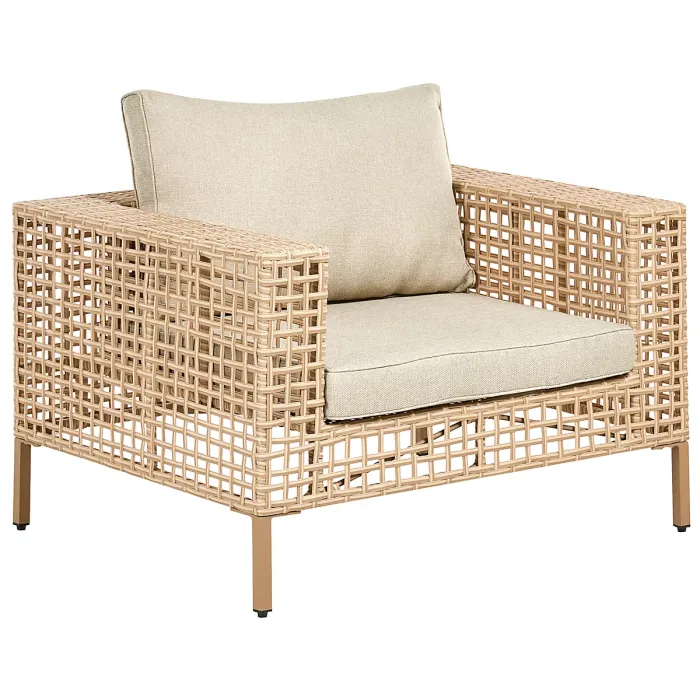Garden Lounge Set with Table 4 Seater CALASETTA Left Hand PE Rattan Beige