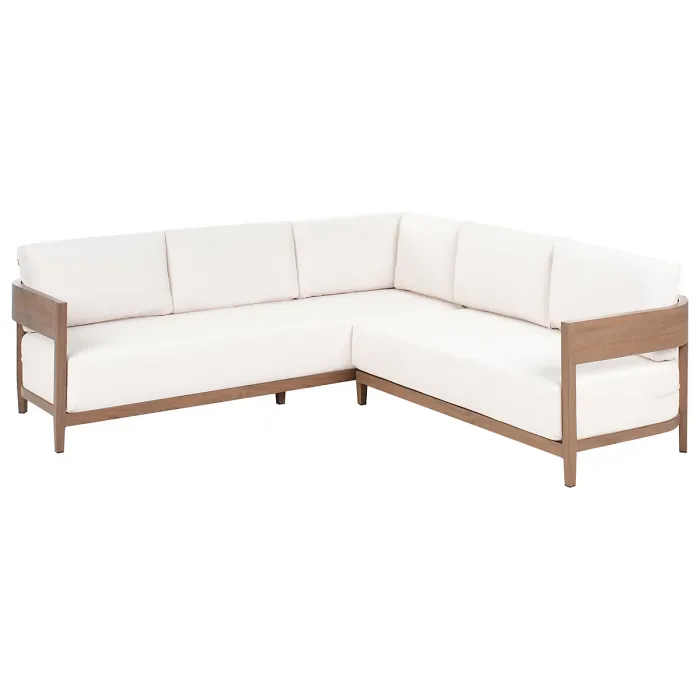 Garden Corner Sofa with Table 5 Seater SAMPIERI Left Hand Metal Brown