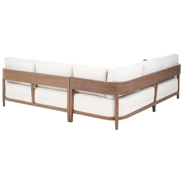 Garden Corner Sofa with Table 5 Seater SAMPIERI Left Hand Metal Brown