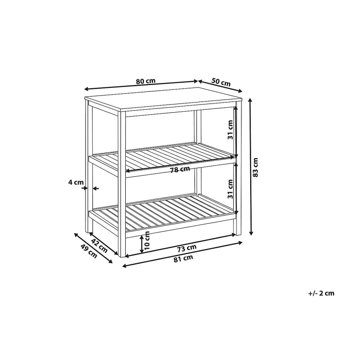 Big Kitchen Island BRUCOLI Acacia Wood Brown