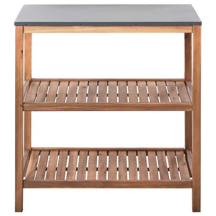 Big Kitchen Island BRUCOLI Acacia Wood Brown