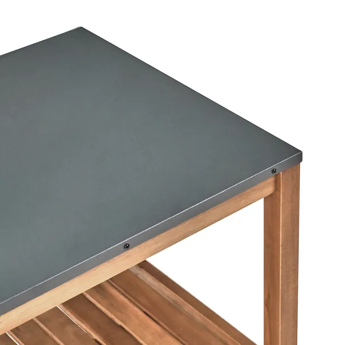 Big Kitchen Island BRUCOLI Acacia Wood Brown