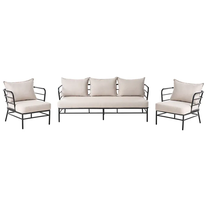 Garden Sofa Set 5 Seater PONZONE Metal Light Beige