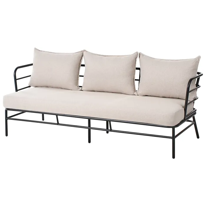 Garden Sofa Set 5 Seater PONZONE Metal Light Beige