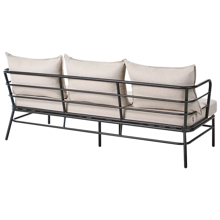 Garden Sofa Set 5 Seater PONZONE Metal Light Beige