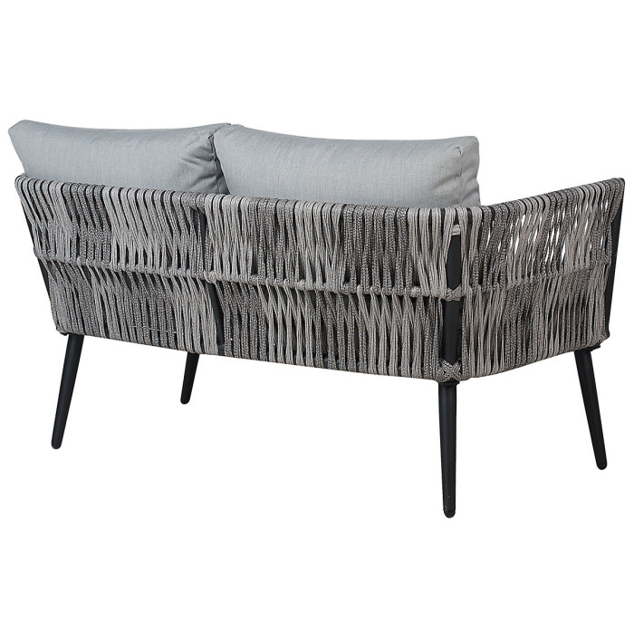 Garden Lounge Set with Table 4 Seater PREVEZA PE Rattan Grey