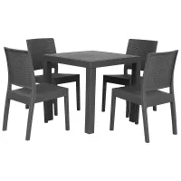 Garden Dining Set 4 Seater FOSSANO Graphite Grey