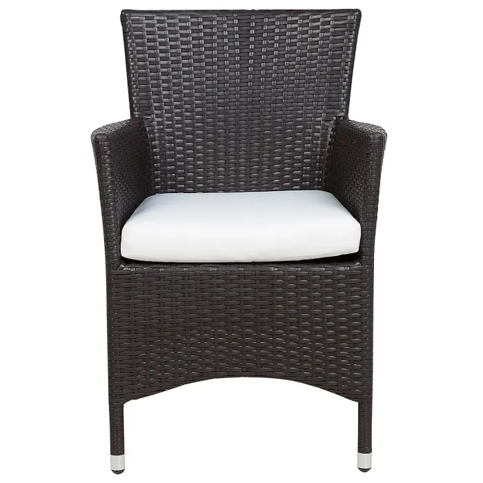 Garden Dining Set 8 Seater ITALY with Cushions PE Rattan Brown