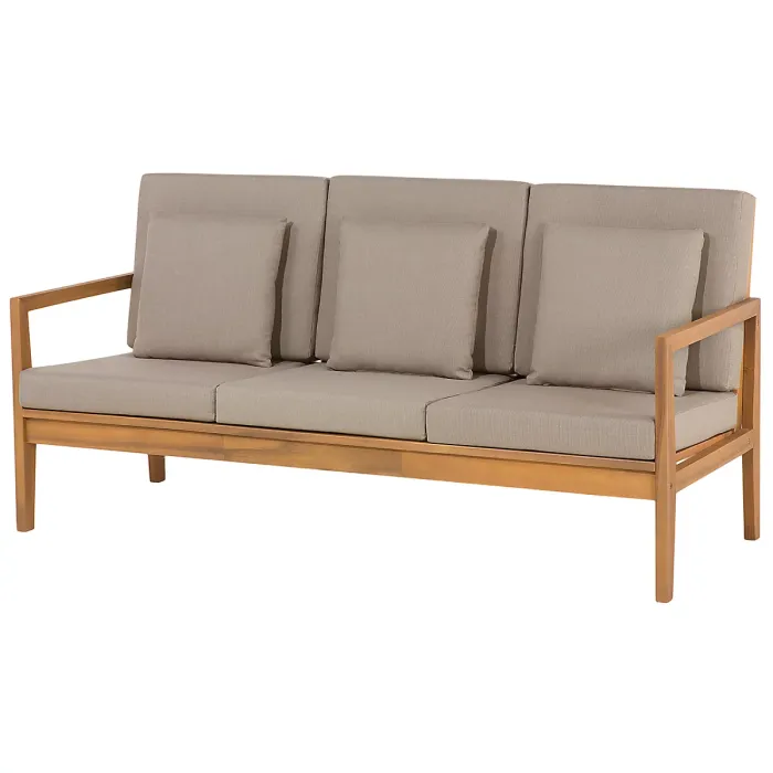 Garden Lounge Set with Table 7 Seater PATAJA Certified Acacia Wood Light Brown