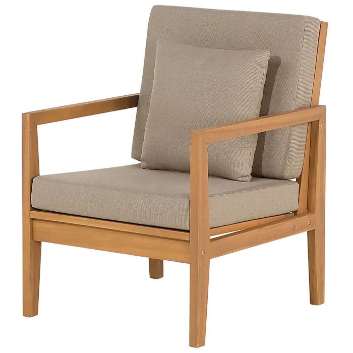 Garden Lounge Set with Table 7 Seater PATAJA Certified Acacia Wood Light Brown