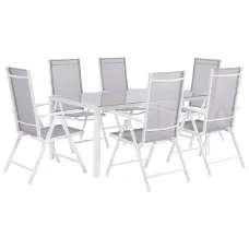 Garden Dining Set 6 Seater CATANIA Metal Grey