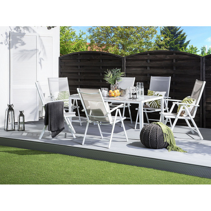 Garden Dining Set 6 Seater CATANIA Metal Grey