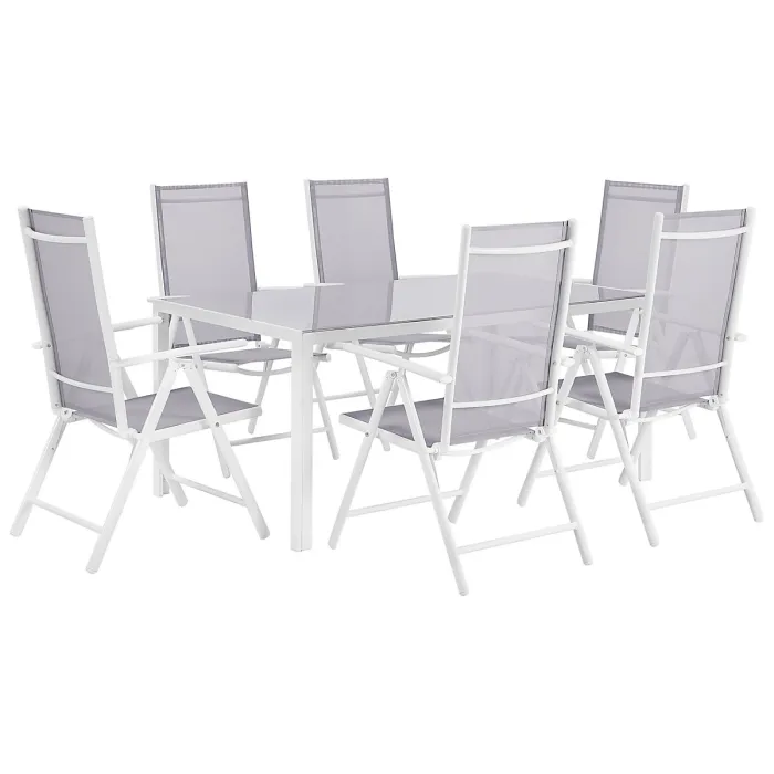 Garden Dining Set 6 Seater CATANIA Metal Grey