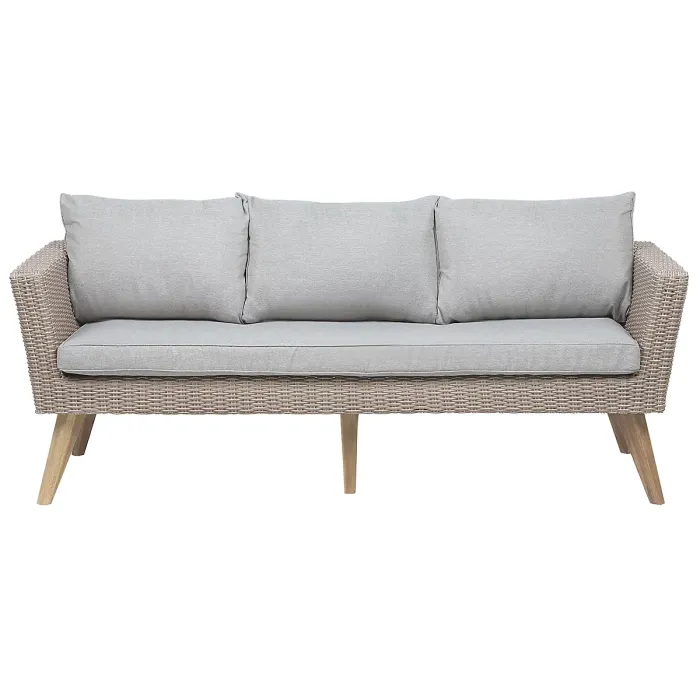 Garden Lounge Set with Table 5 Seater VITTORIA PE Rattan Grey