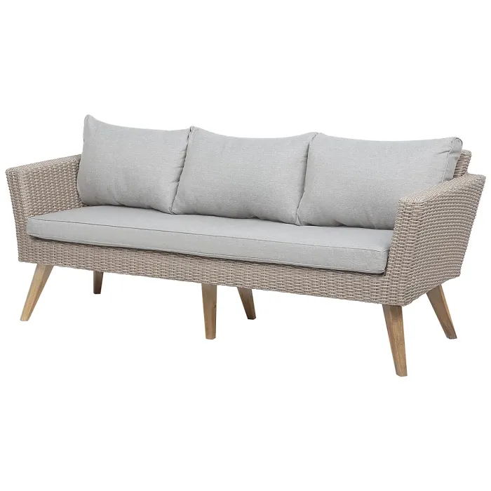 Garden Lounge Set with Table 5 Seater VITTORIA PE Rattan Grey