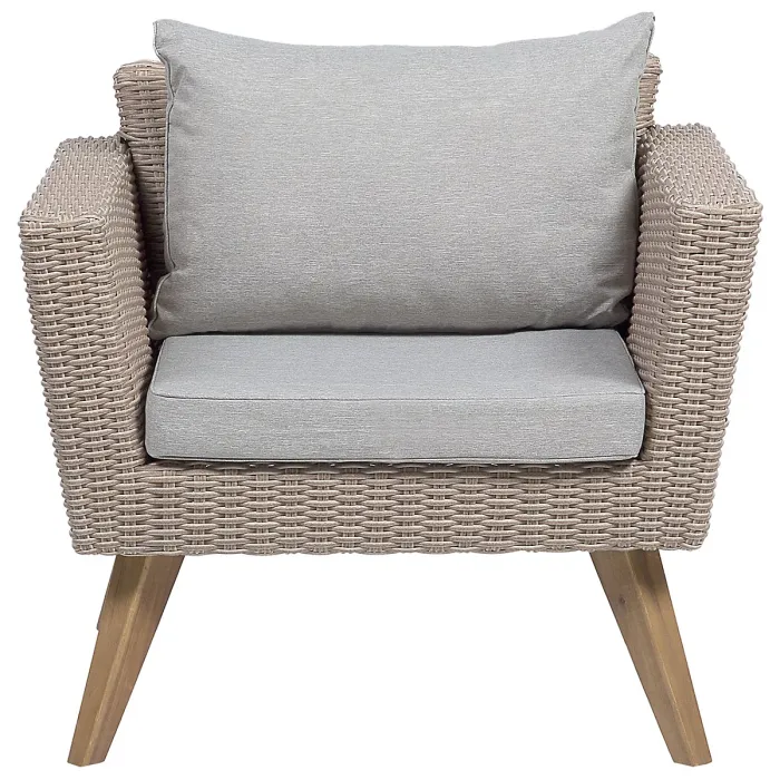Garden Lounge Set with Table 5 Seater VITTORIA PE Rattan Grey