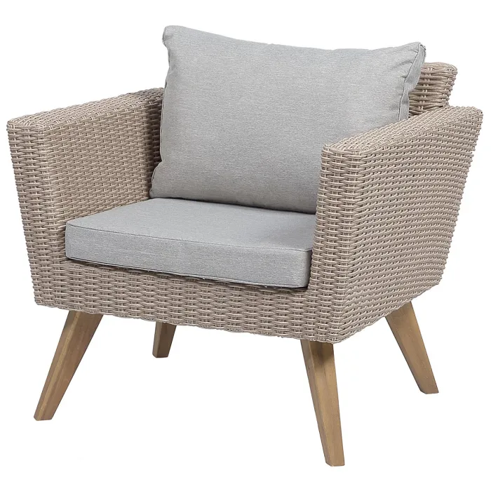 Garden Lounge Set with Table 5 Seater VITTORIA PE Rattan Grey