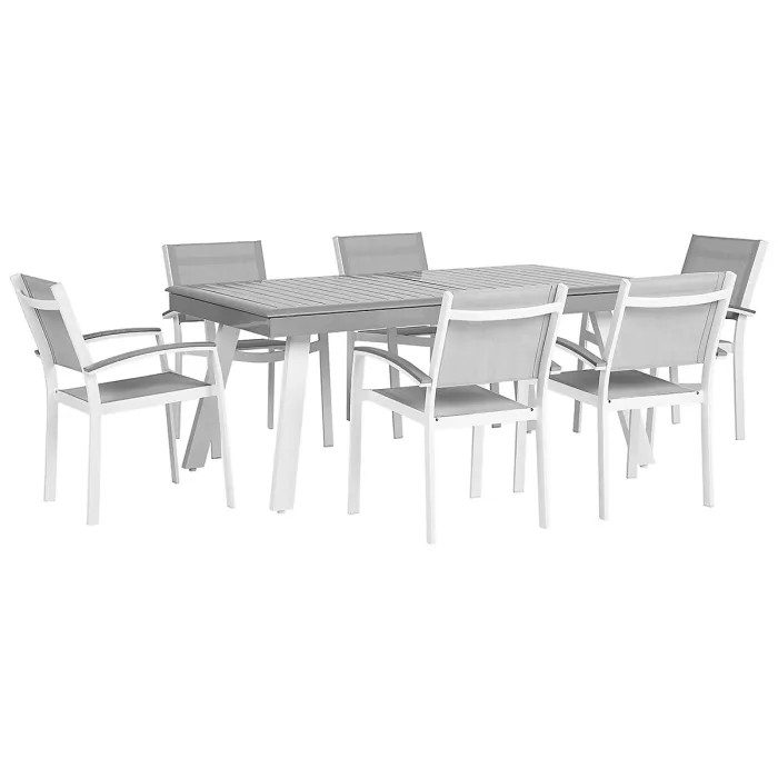 Garden Dining Set 6 Seater PERETA Metal Grey