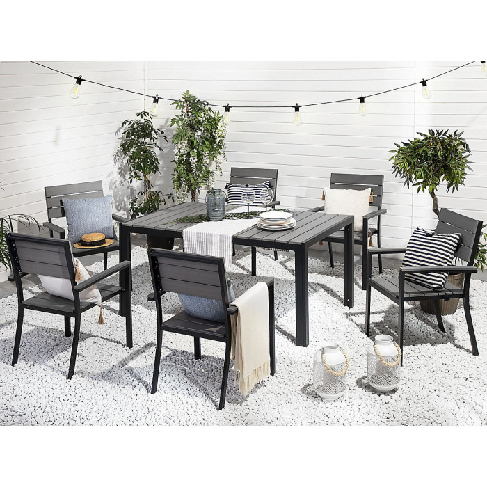 Garden Dining Set 6 Seater COMO Grey