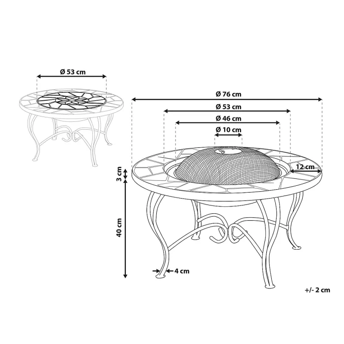 Grill Fire Pit EREBUS Metal Black
