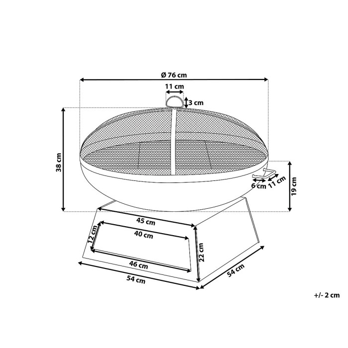 Grill Fire Pit SEMERU Metal Black