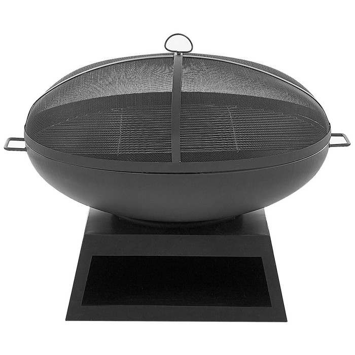 Grill Fire Pit SEMERU Metal Black