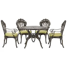 Garden Dining Set 4 Seater SAPRI with Cushions Metal Dark Brown