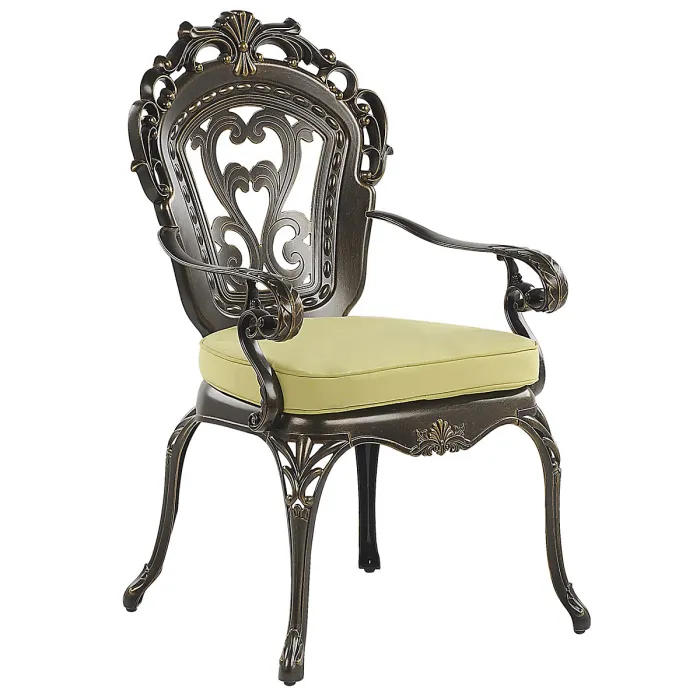 Garden Dining Set 4 Seater SAPRI with Cushions Metal Dark Brown