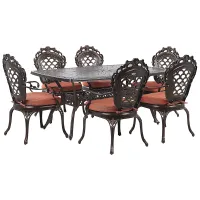 Garden Dining Set 6 Seater LIZZANO with Cushions Metal Dark Brown