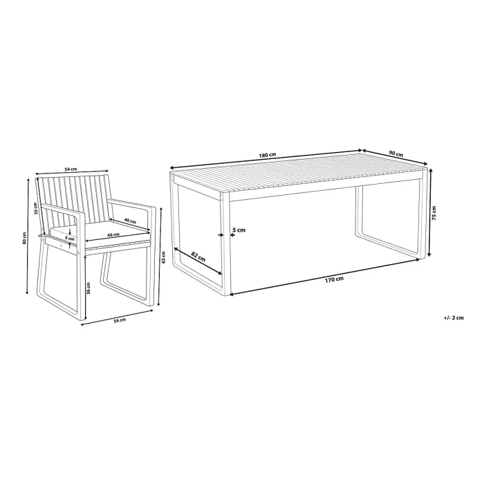 Garden Dining Set 8 Seater SASSARI with Cushions Acacia Wood Navy Blue