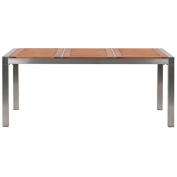 Garden Dining Set 6 Seater GROSSETO Eucalyptus Wood Brown/ Black