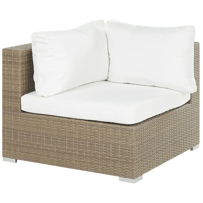 Garden Lounge Set with Table 8 Seater MAESTRO Modular PE Rattan Light Brown