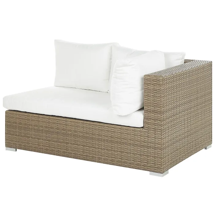 Garden Lounge Set with Table 8 Seater MAESTRO Modular PE Rattan Light Brown