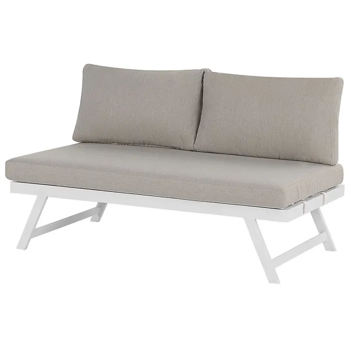 Garden Corner Sofa with Table 5 Seater COCCORINO Metal Taupe