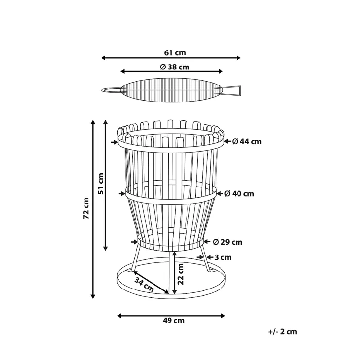 Grill Fire Pit PULO Metal Black