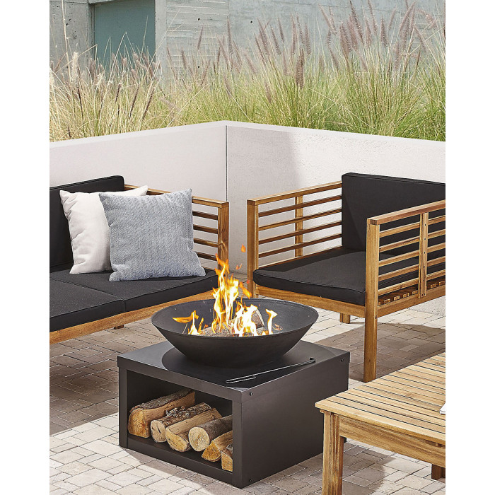 Beliani Fire Pit TANARA Metal Black