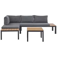 Garden Corner Sofa with Table 4 Seater PIENZA II Right Hand Modular Grey